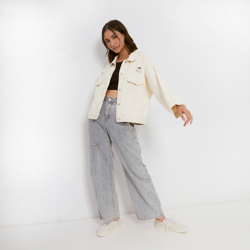 VIERLIN - oversize jaket jeans 304