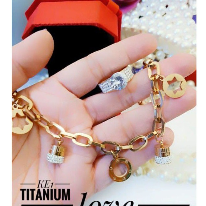 Titanium Set Gelang dan Cincin Terlaris 2277D