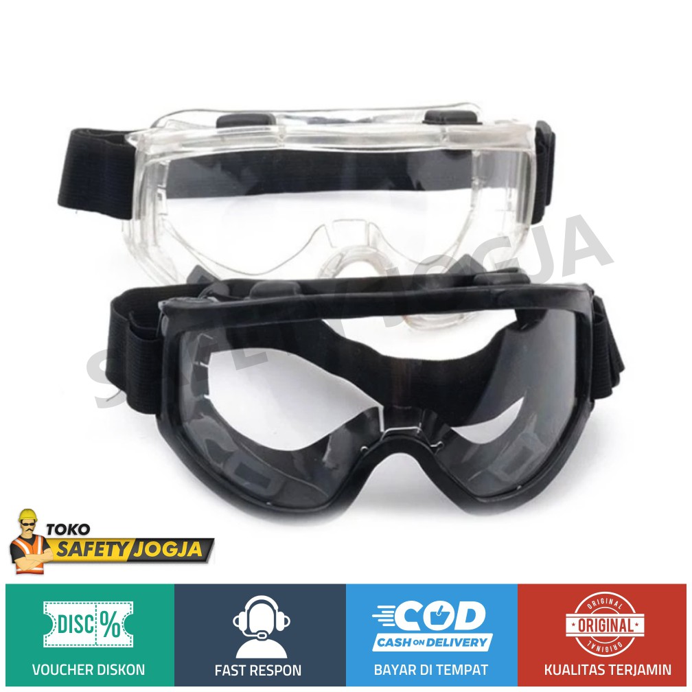 KACAMATA SAFETY GOGGLE CLEAR BENING ANTIFOG PREMIUM