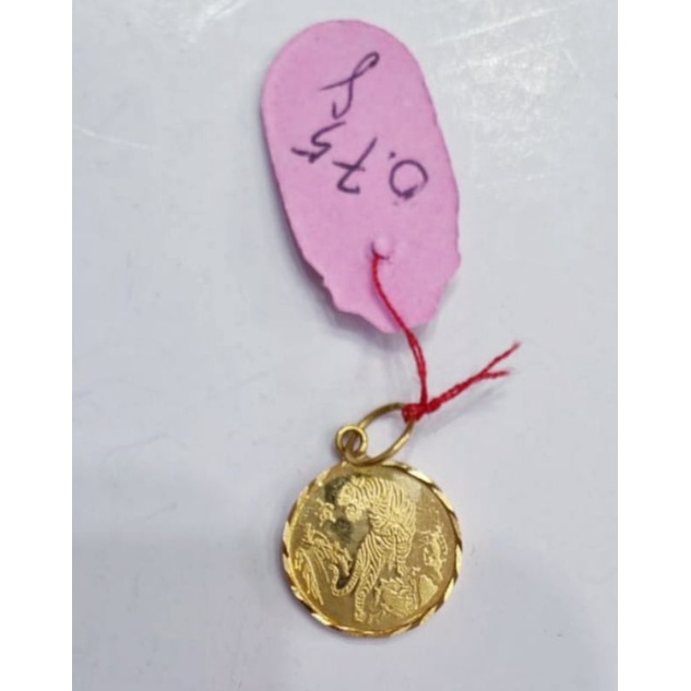 Liontin shio harimau emas kuning kadar 916 singapore