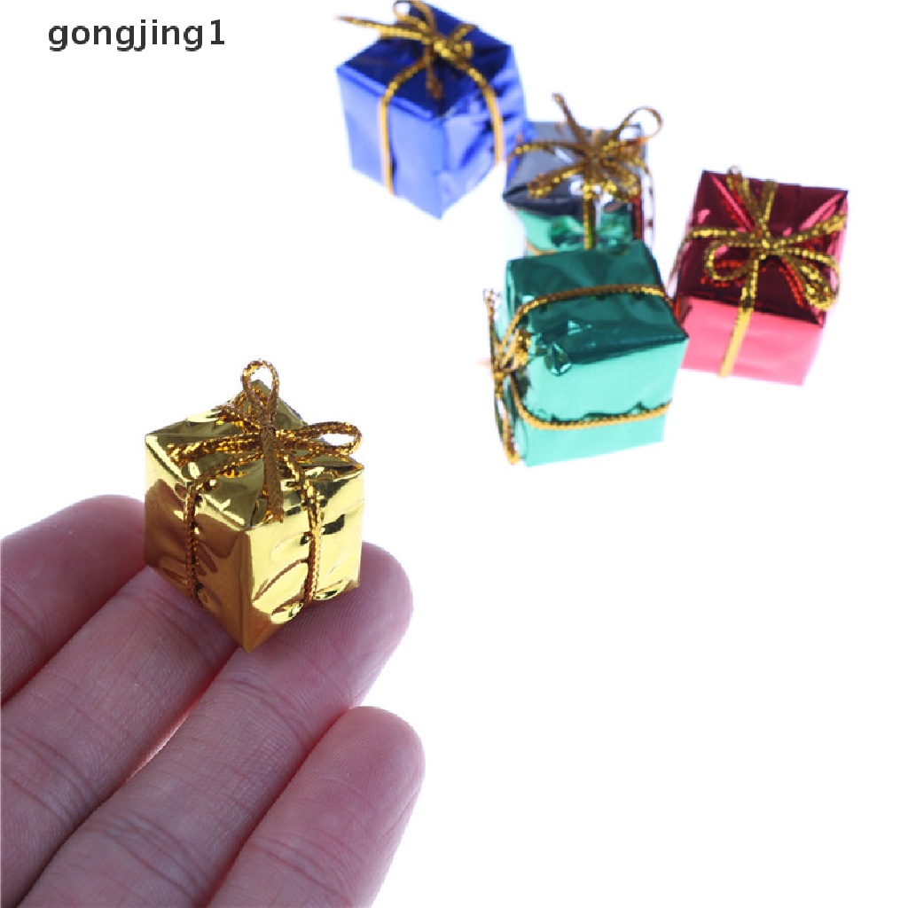 Ggg 10pcs / Set Miniatur Kotak Hadiah Natal Untuk Dekorasi Rumah Boneka