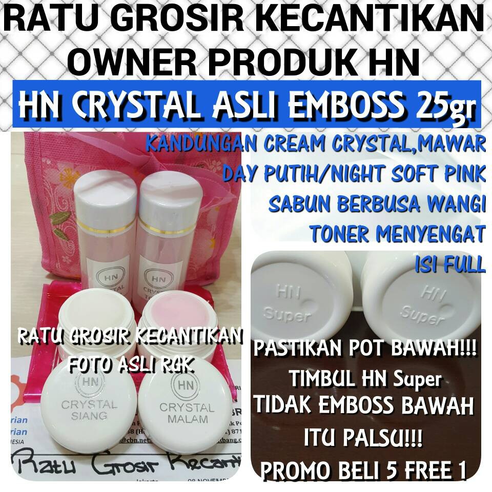 CREAM HN CRYSTAL EMBOSS 25gr ASLI/HN KRISTAL 25gr EMBOSS ATAS & BAWAH