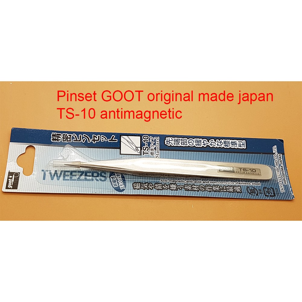 Pinset GOOT ST-10 original JAPAN Anti-magnetic ( lurus &amp; lancip )