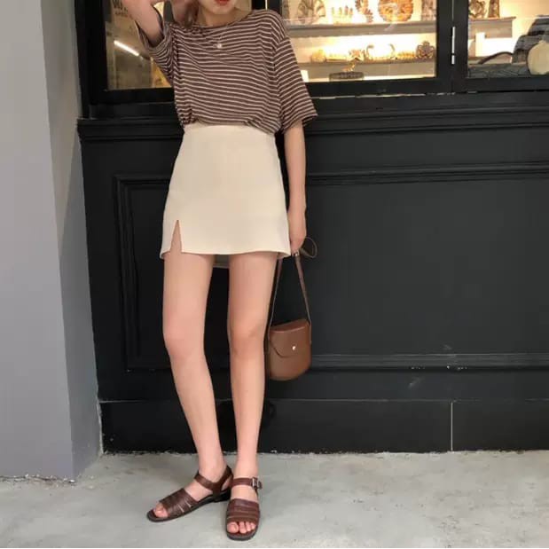 Lm Boutique~(SLIT)READY !KOREAN SLIT SKIRT rok wanita dengan variasi belah