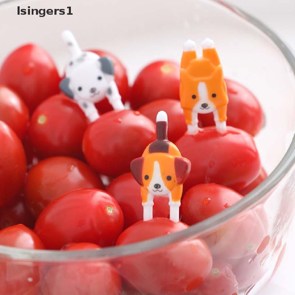 (lsingers1) 7pcs / set Garpu Buah / Snack Mini Motif Kartun Hewan Untuk Anak