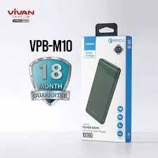 VIVAN VPB-M10 10000mAh QC3.0 PowerBank with type-C 3A Cable white - Black and white