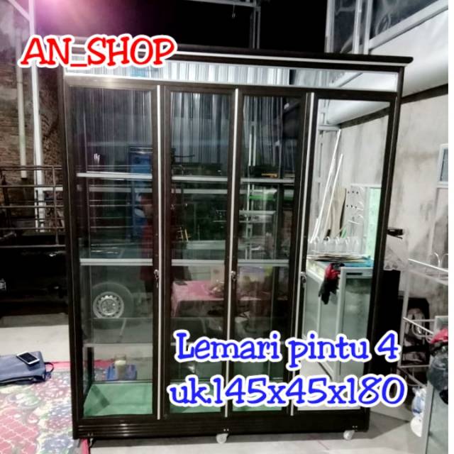 Lemari Baju Alumunium Kaca pintu 4