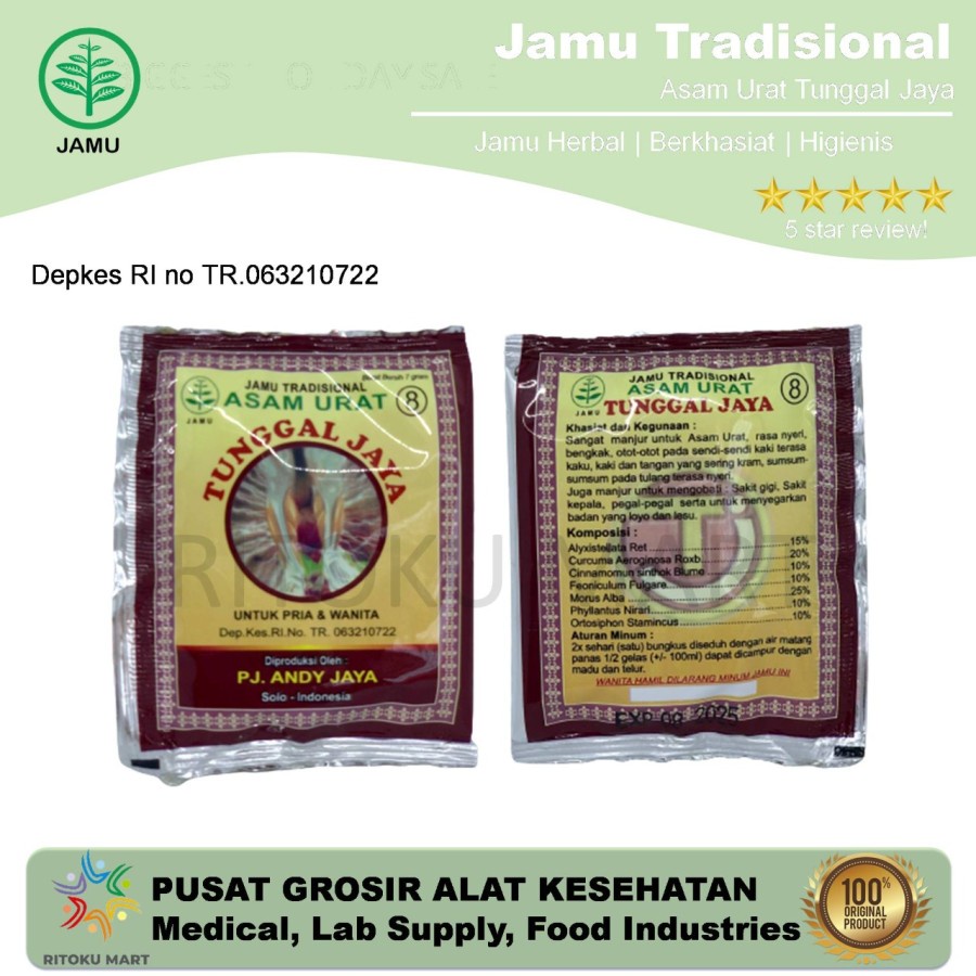 JAMU TRADISIONAL DEPKES ASAM URAT TUNGGAL JAYA