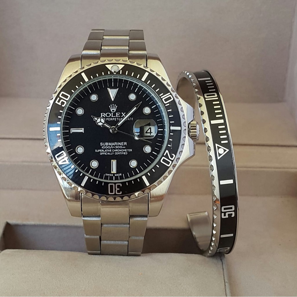 [ BISA COD ] Jam Tangan Pria ROLEX SUBMARINER PLUS GELANG STAINLESS