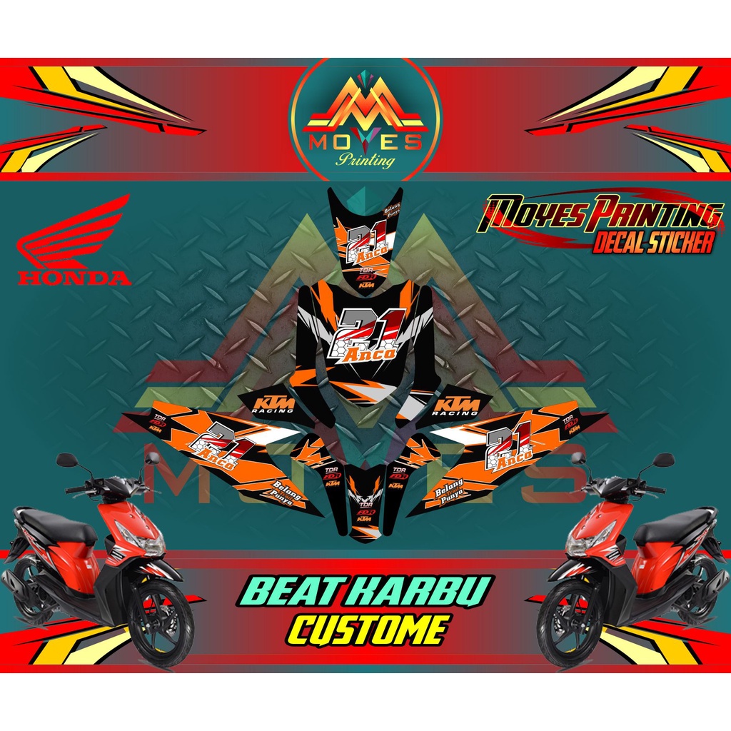 Decal beat karbu Full BODY - stiker full body honda beat karbu full body