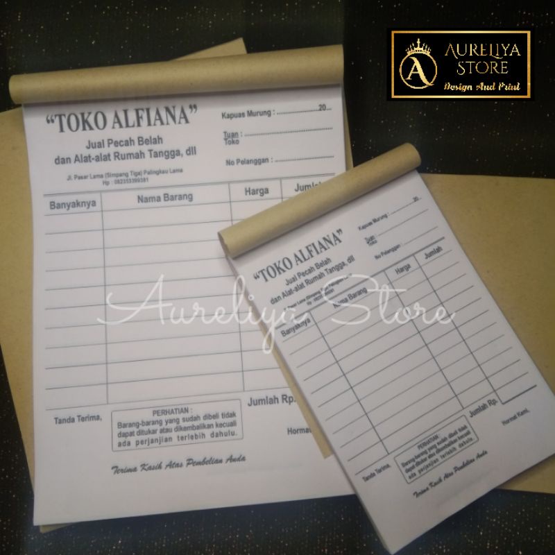 

Nota Hitam Putih 2 Ply