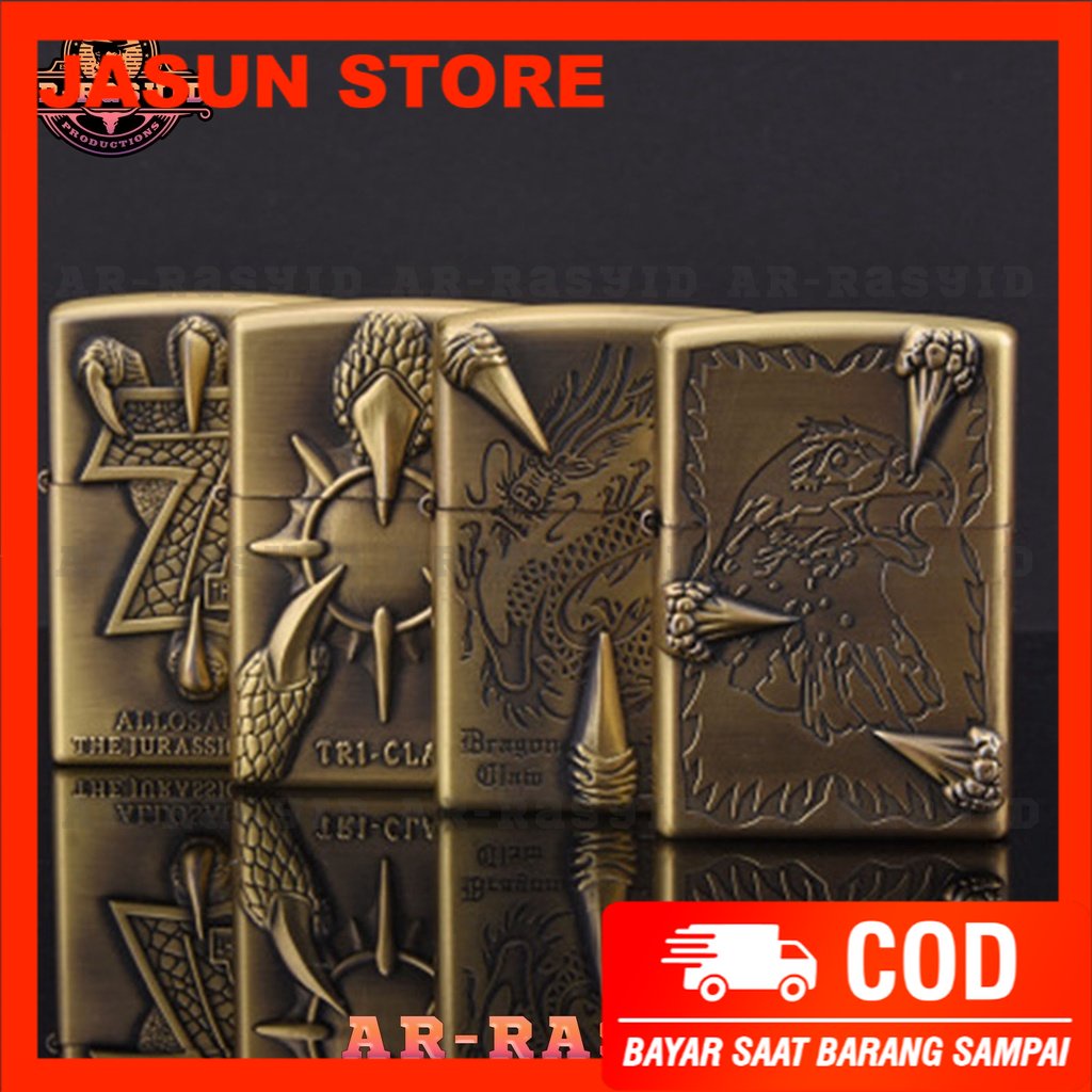 BISA COD! Korek Api Zippo Roda Api Minyak Jiantai Motif Cakar JT-6055