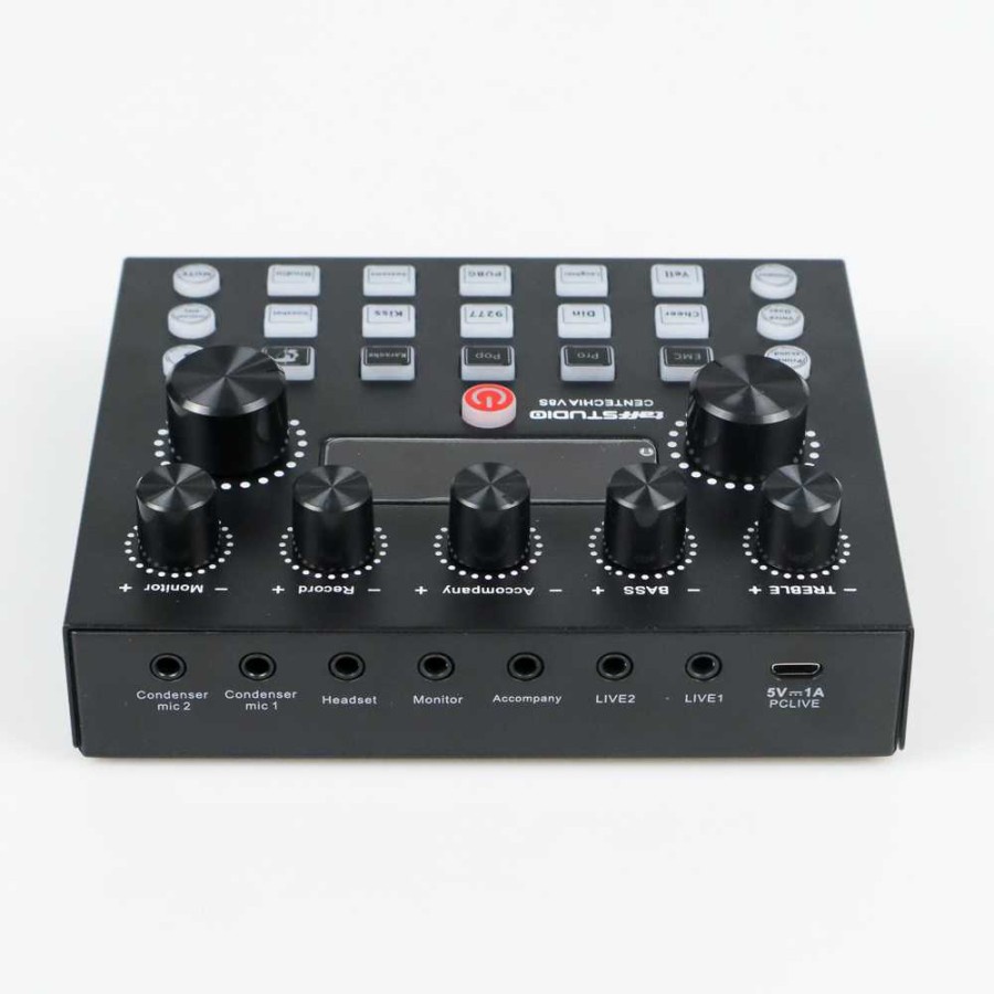 Bluetooth Live Mic Audio Sound Card USB LCD Mixer Amplifier Efek Suara