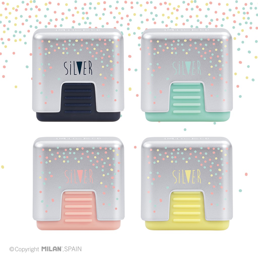 

[BMS Yogyakarta] Milan Erasers School Silver With Protective Case (1 Pcs) #CMMS4SL
