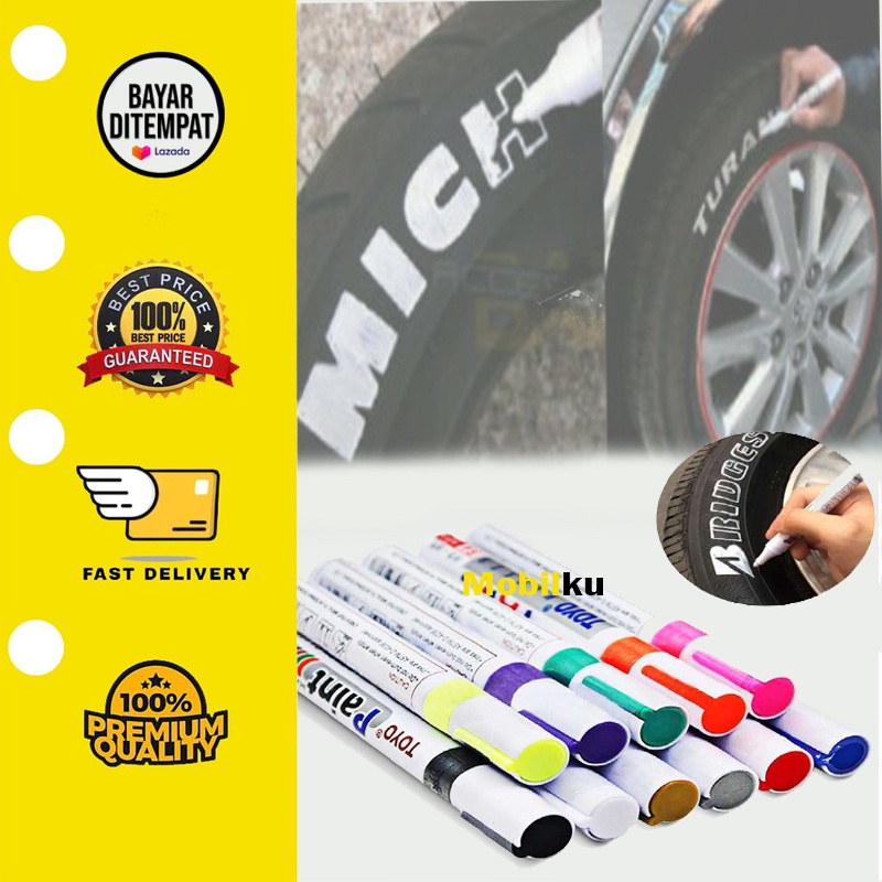 [BISA COD] Spidol Ban Motor Mobil Toyo Paint Marker Oil Based Waterproof Permanent Pen