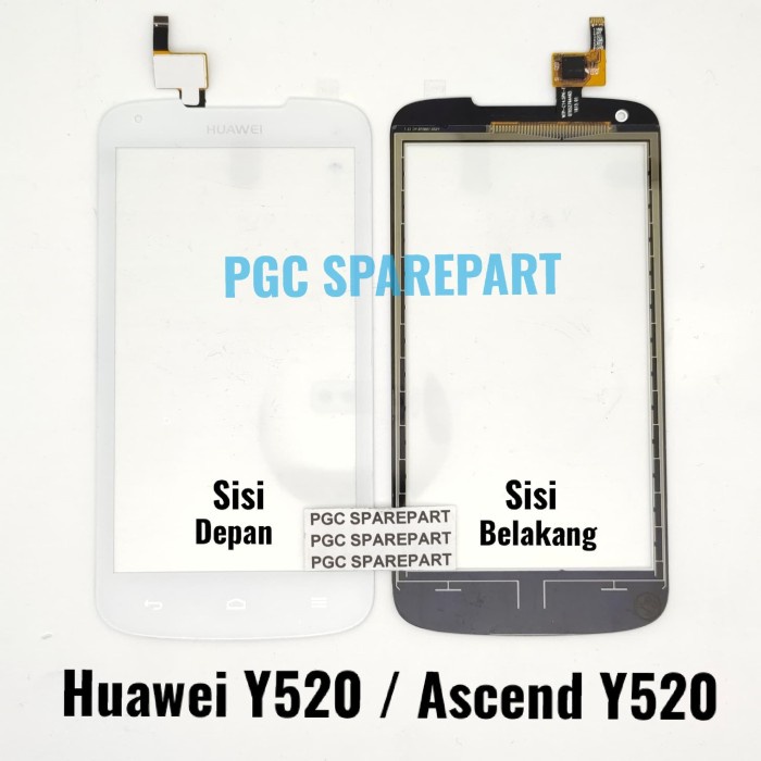 Kaca TouchScreen Touch Screen TS Layar Sentuh HUAWEI ASCEND Y520 +IC ORI BLACK