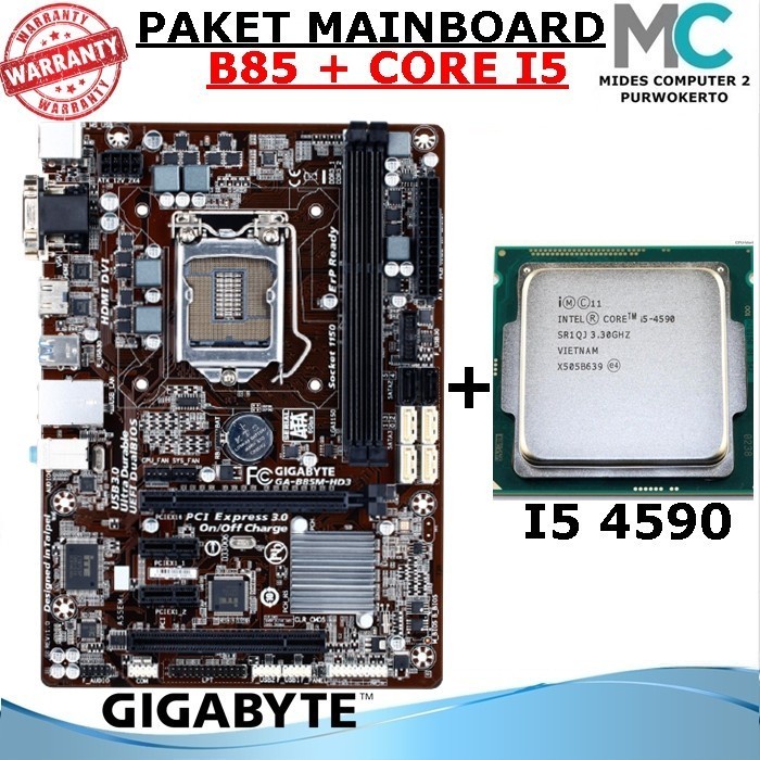 Paket Mobo Intel LGA 1150 B85 Dan Processor Core I5 Haswel