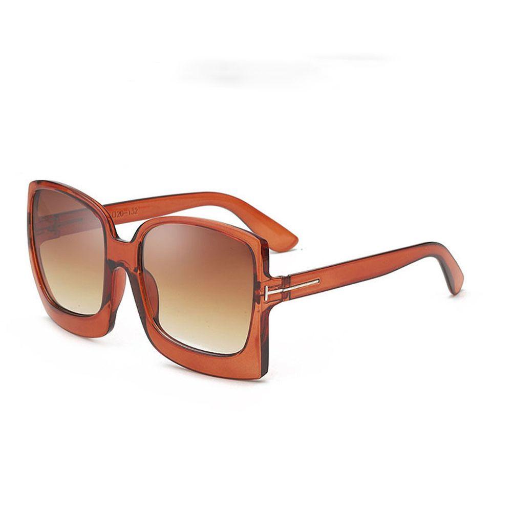 [Elegan] Kacamata Fashion Trendi Oversized Colorful Irregular Letter T Ins Gaya Bingkai Besar Sunglasses