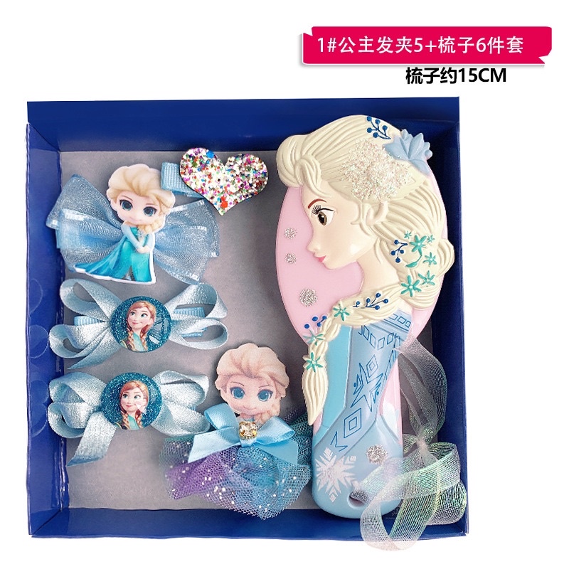 Jepit Box Frozen Paket Aksesoris Rambut Frozen Elsa anak 6 in 1 sisir ikat rambut jepitan gift ulang tahun perempuan