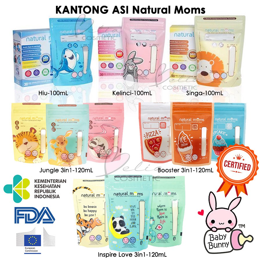 ❤ BELIA ❤ NATURAL MOMS Kantong ASI 100 120 150 | Thermal Sensor kantung susu bayi anak breast milk