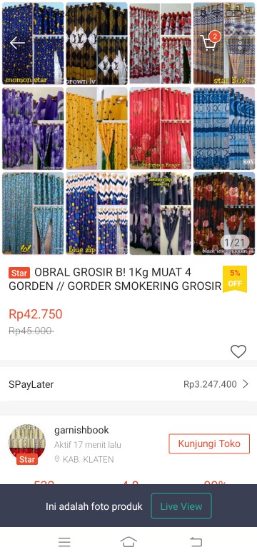 Obral Grosir B! 1kg Muat 4 Gorden // Gorder Smokering Grosir Ecer // Tirai Grosir