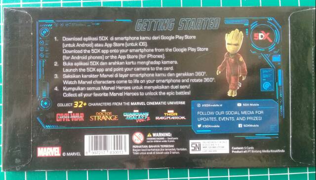 Set Kartu Marvel  Avengers Cards 5DX AR Feature Original Factory Sealed Seri Indonesia