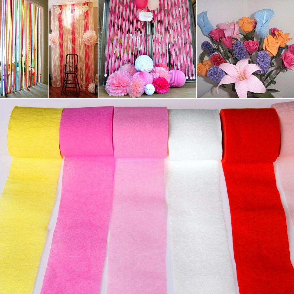 Solighter 1rol Pita Kertas Crepe DIY Rainbow Perlengkapan Pesta Garland Fotografi Backdrops