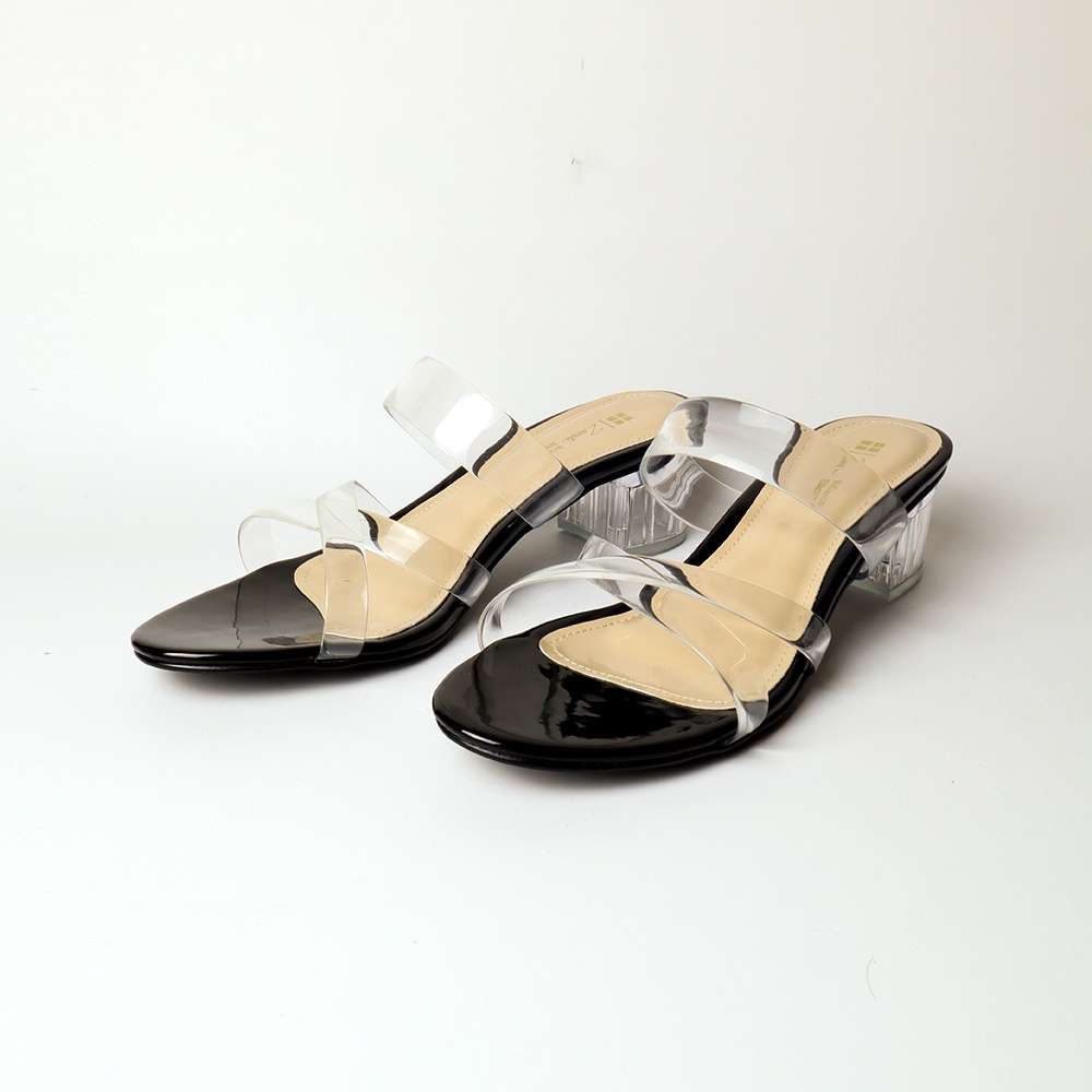 Sandal Wanita High Heels hak Kaca Ukuran Jumbo / Sendal Heel Pesta Cewek Big Size 41-45 Premium