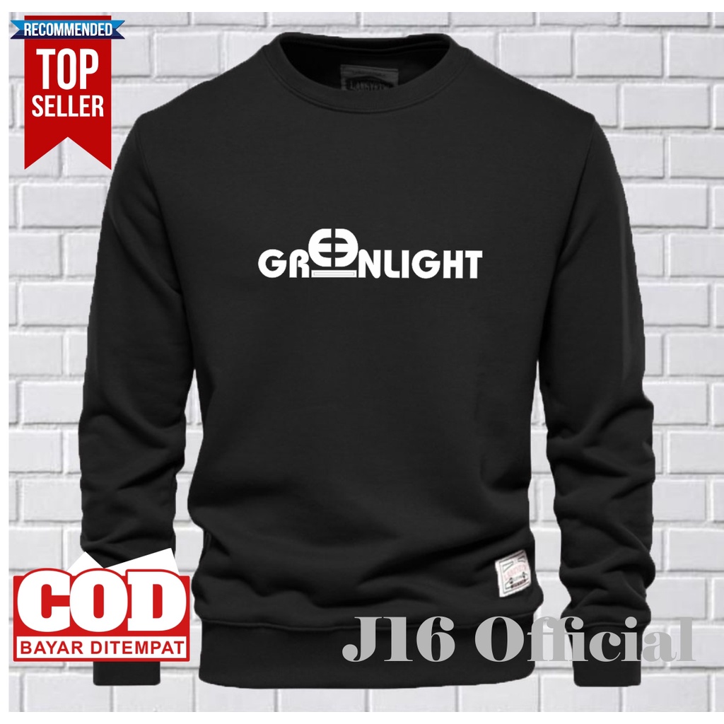 GREENLIGHT CREWNECK Sweater Distro Pria Bahn Fleece Tebal Premium