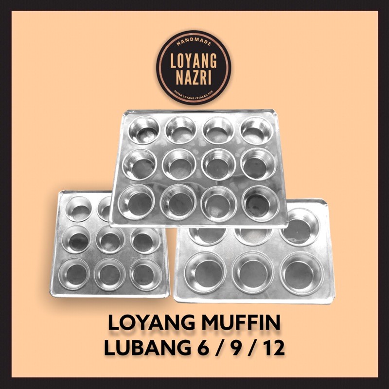 LOYANG MUFFIN LUBANG 6 / 9 / 12 / LOYANG MUFFIN KOTAK / CUPCAKE