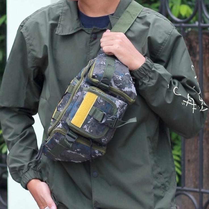 SET231 Tas Selempang Pria Loreng Waist Bag Tentara SET231 Tas Selempang Pria Loreng Waist Bag Tentara