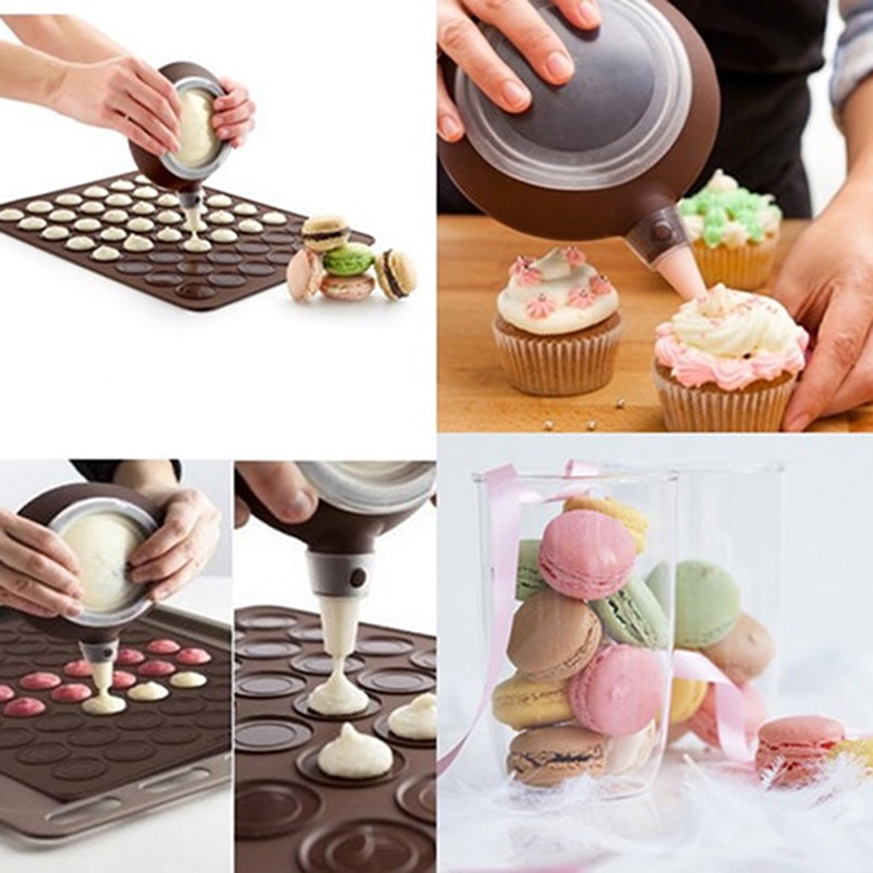 &lt; E2id &amp; &gt; Cetakan Macarons DIY Ukuran Besar Bahan Silikon