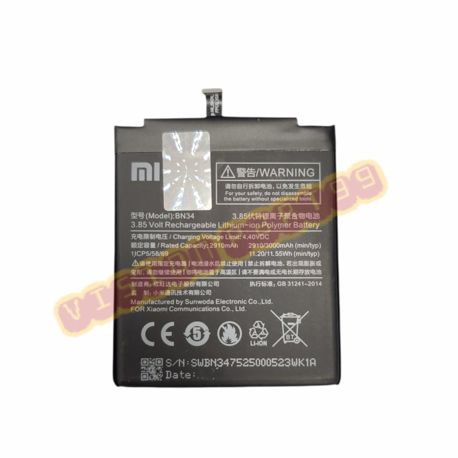BATERAI BATERE BATTERY XIAOMI REDMI 5A BN34 BN - 34 BN 34