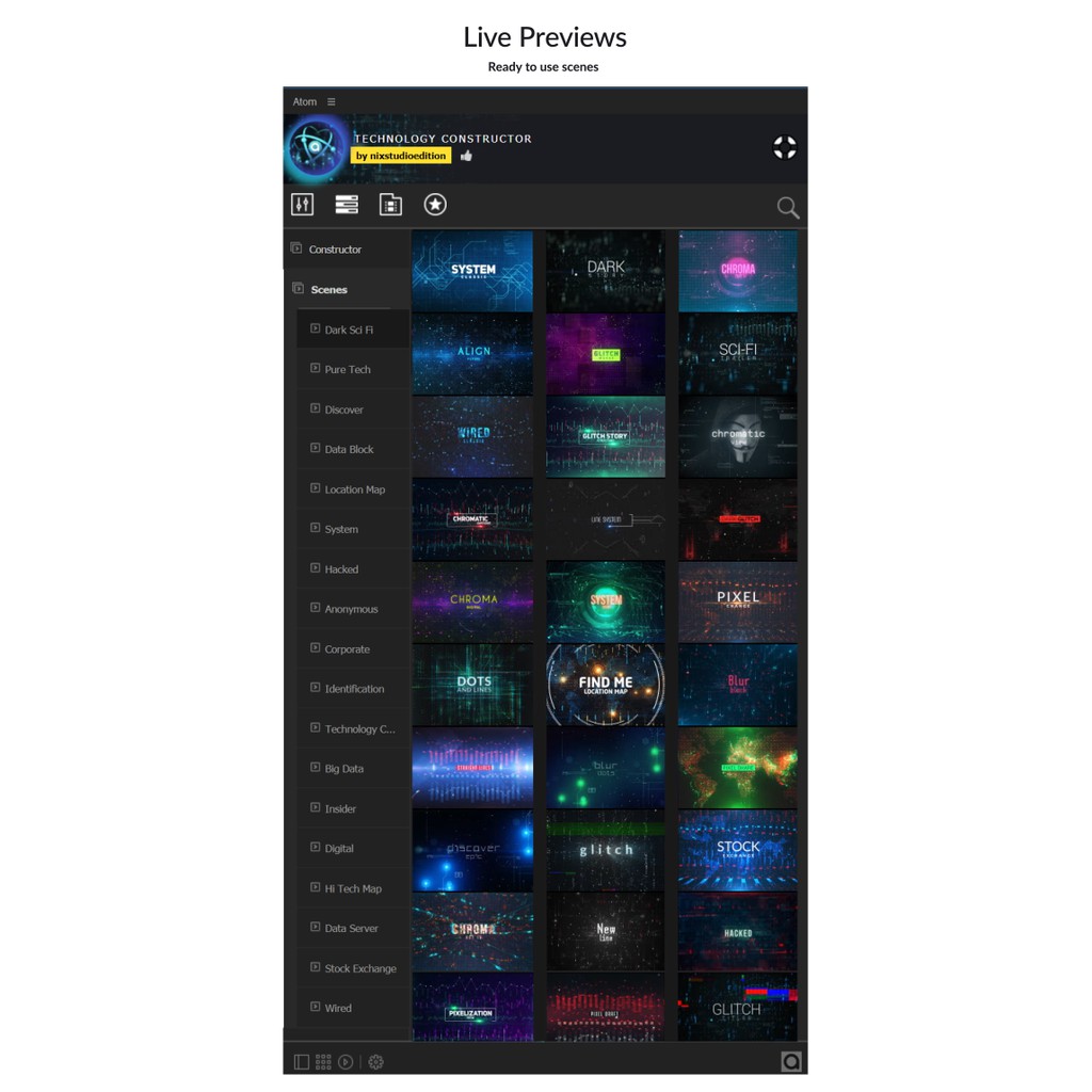 AtomX - Technology Constructor - After Effect (Extension)