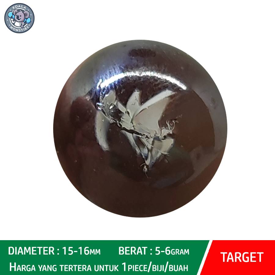 TARGET Kelereng Gundu White Rainbow Marble Balap Belimbing Putih