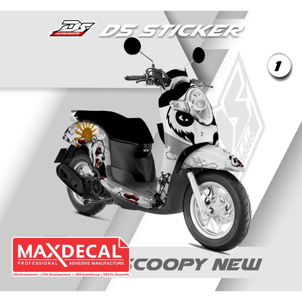 Decal Stiker striping Scoopy new  Panda Zombie