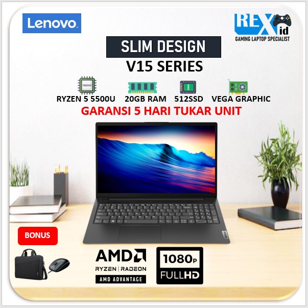 LENOVO V15 RYZEN 5 5500 20GB RAM 512GB SSD FHD