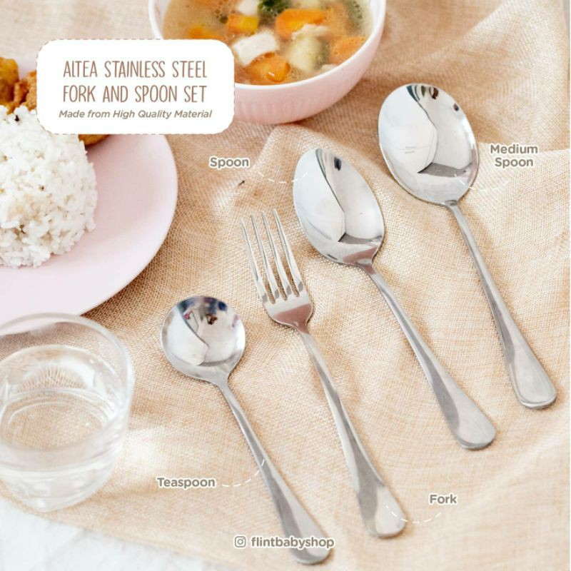 altea stainless steel fork and spoon set