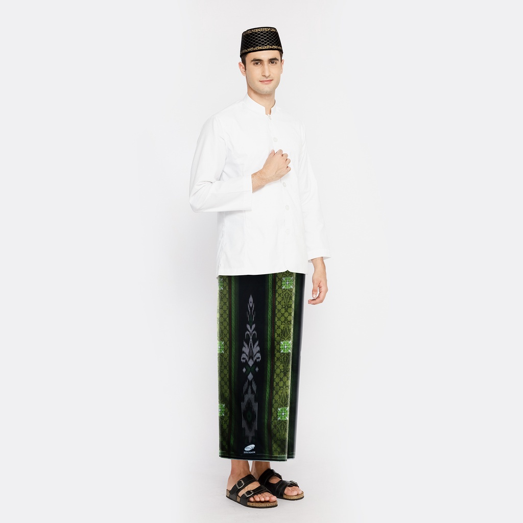 SARUNG ATLAS Silver Super Premium 955 Jacquard Kreasi Muscat Hitam Hijau