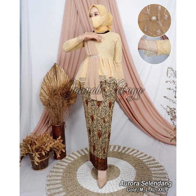 Realpict setelan kebaya auora selendang//kebaya wisuda//kebaya tunangan