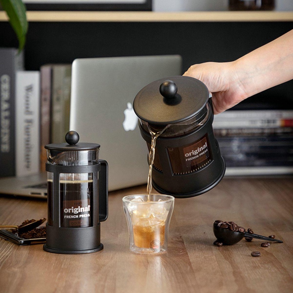 Rebuy French Press Filtration Plunger Alat Pembuat Teh Kaca Borosilicate Tebal