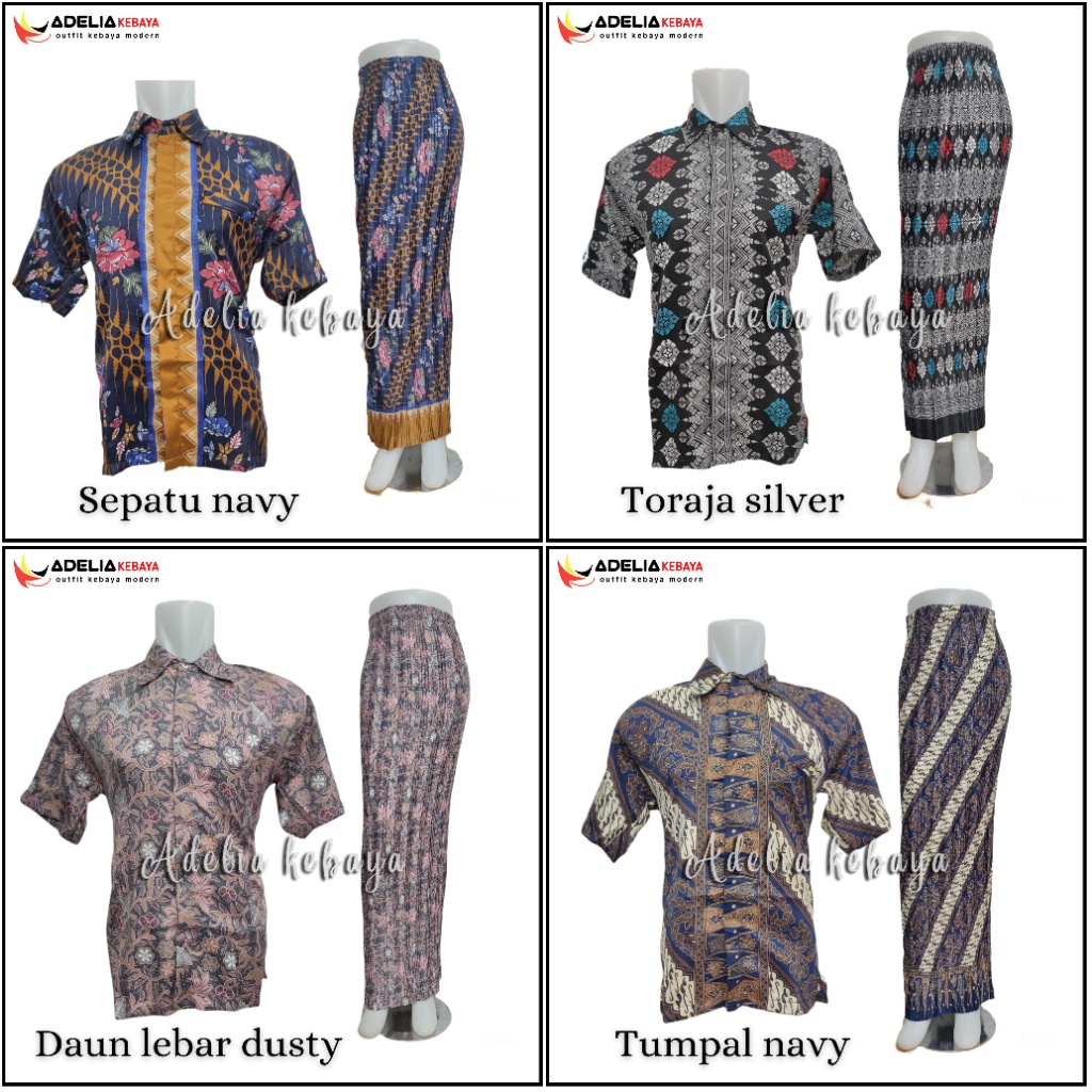 ( COD ) Couple kemeja dan rok batik - berbagai motif bunga yang elegan - berbahan batik silky - nyaman di pakai dan ga bikin gatal