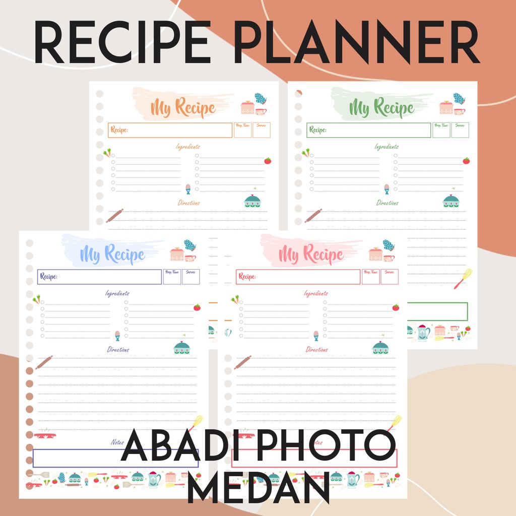 

Recipe Planner - Resep - Kertas Binder Planner (A5 & B5)