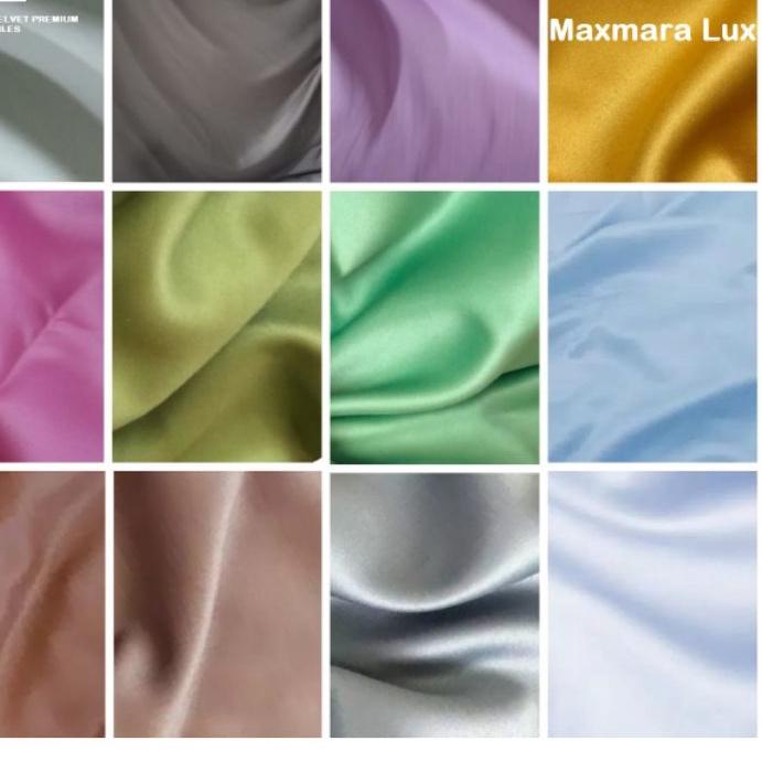 オ 1 Meter Kain Satin Silk Doff Velvet  Jakarta Jenis Bahan Maxmara Lux Kain Silk Velvet Kain Bridesm