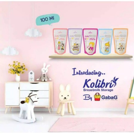 GABAG KANTONG ASI Smart 100 ml BREAST MILK Storage Blue PINK 120 ml Kolibri Classic isi 30