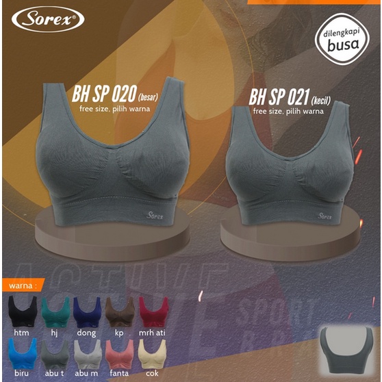 Sorex Bra - SP 020 - Busa / Tanpa Kawat - Active Sport BH Senam Olahraga Bra Stretch