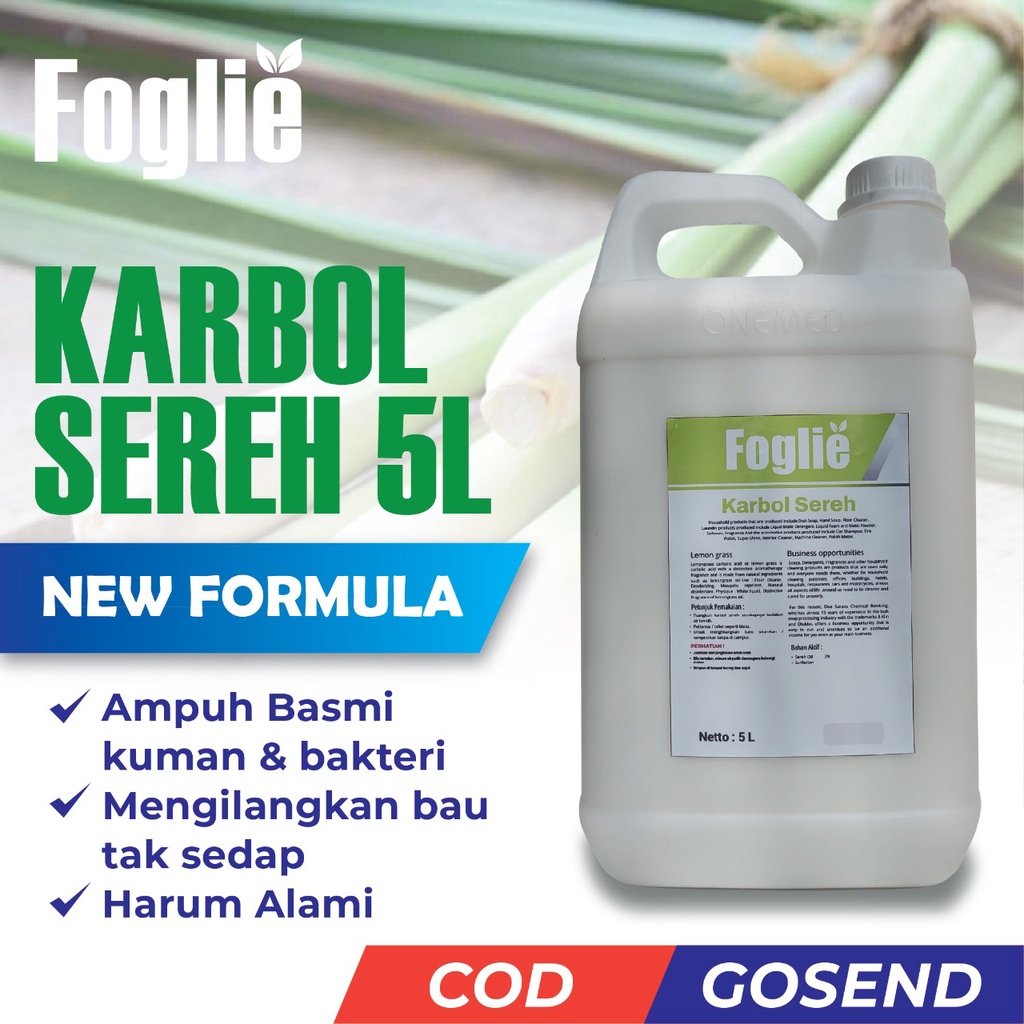 Karbol Sereh 5 Liter Foglie Anti Nyamuk dan Bakteri Premium Original