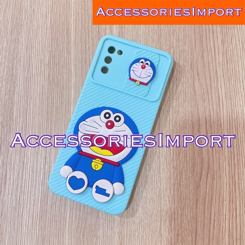 CASE SLIDE OPPO A74 4G/ A95/ A3S/ A1K/ A5 2020/ A9 2020/ A37/ A37F/ SOFT CASE MACARON SLIDE CAMERA MOTIF DORAEMON HELLOKITTY KEROPPI MIMICAT MINNIEMOUSE