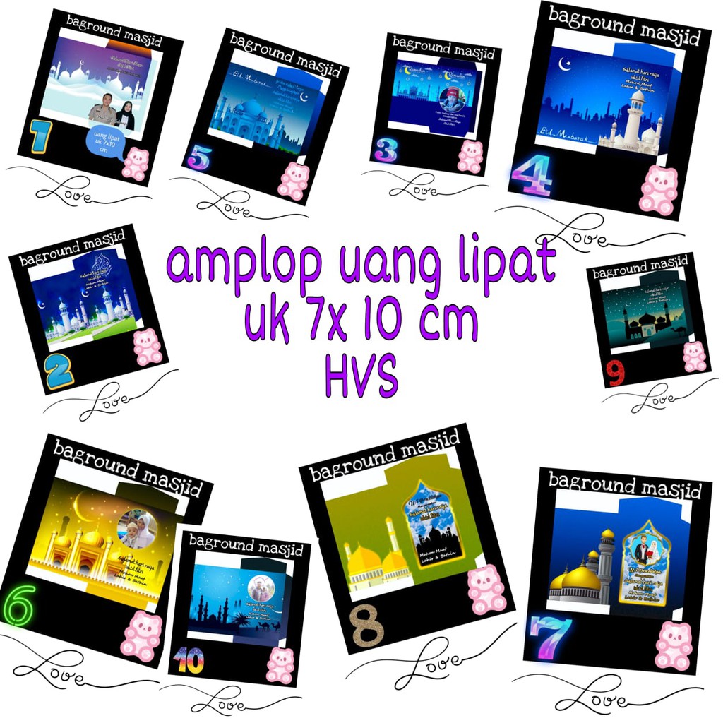 Amplop Lebaran 2022/Angpao Lebaran Custom/Amplop custom nama dan foto/Angpao MASJID/amplop HVS