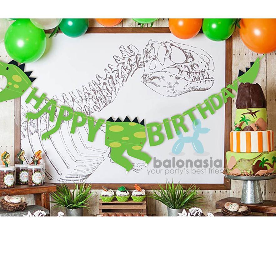 ▲ Balonasia Banner Dino/dinosaurus Lucu Ulang Tahun Anak ✾